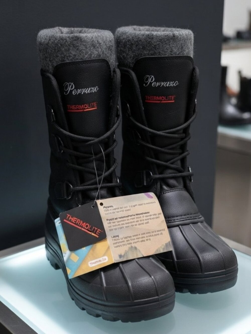 Pervarro Thermolite Winter Snow Boots Black Size 11 NWT Insulated Waterproof
